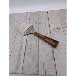 Vintage Stainless Steel Cheese Slicer Planer Plane Brown Handle 6 3/4" Hong Kong